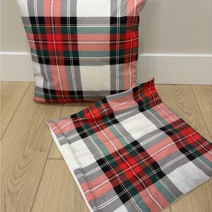 Set of 2 Plaid Throw Pillow Cover Set. Fits 18 x 18 pillow.